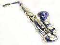 Cecilio Blue Lacquer With Gold Accents Alto Saxophone Kit