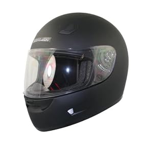 Hawk DOT Approved Solid Flat Black Motorcycle Helmet - Size : Large