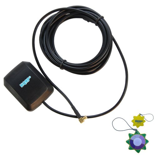 HQRP Amplified External GPS Antenna for Holux GR-230 Bluetooth Receiver (GR-230xx) / Holux GM 270U CF / Holux GM 82 Engine Board (GM 82) Antenna Replacement plus HQRP UV Meter