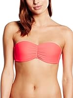 Happy and So Sujetador de Bikini Bandeau Classique Uni (Rojo)
