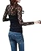 ZANZEA Women Lace Slim Sheer Long Sleeve Slim Fit Chiffon Tops Blouse Shirt