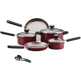 FarberwarePremiumNonstick10PieceCookwareSet,Red