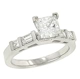 Baguette / Princess Diamond Engagement Ring. 42ct ( CZ ctr - B0001AZI5G