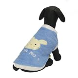 【全3サイズ】ドッグウェア　犬服のパーカ　小中型犬用洋服　冬服　かわいいウサギ柄 ブルー dog wear (12サイズ 首回り24-28cm * 着丈25-30cm * 胴回し42-44cm) / 8199-3) パーカ