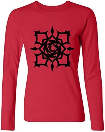 ZhengLu Women's Vampire Knight Symbol Rose Long Sleeve T-Shirts Size XL Red