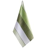 Tonal Stripe Waffleweave Dishtowel - Green