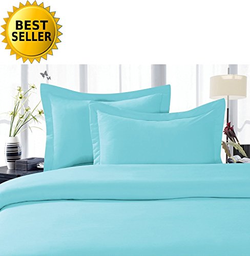 Elegant Comfort 1500 Thread Count Luxury Egyptian Quality Wrinkle and Fade Resistant 4-Piece Sheet Set, Full, Aqua