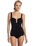 Jantzen Womens Maillot With Hardware, Black, 16