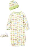 Lamaze Unisex-Baby Newborn 3 Piece Happy Dog Gown Set, Green/White, 0-6 Months