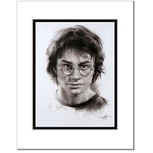 Daniel Radcliffe in Harry Potter Drawings Sketch Portrait, Charcoal Graphite Pencil Drawing - Double Matt Reproduction (11