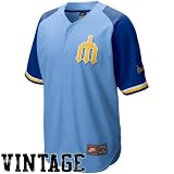 Nike Seattle Mariners Light Blue-Royal Blue Cooperstown Quick Pick Vintage Baseball Jersey (X-Large)