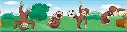 Curious George Monkey Peel & Stick Wall Border