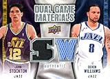 John Stockton & Deron Williams Unsigned 2009-2010 Upper Deck Dual Jersey Card