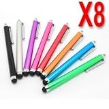 HSINI Original 8 x Universal Capacitive Stylus Pen for ipad 1 & 2, iPhone 4, HTC, Tablet pc, Asus Tablets, Advent, Samsung Galaxy, Mobile Phones, PC, Blackberry Playbook & Phones, Android and all other Capacitive Screens Devices - Universal Stylus Touchscreen pen - Assorted Colours
