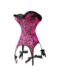 Sexy Brocade Gorgeous Basque Lace up Corset Bustier Lingerie