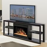 Black with Glass Ember Bed Dimplex Novara TV Stand with Electric Fireplace in Multiple Finishes