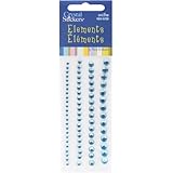 Mark Richards Elements Crystal Stickers 2555 Self-Adhesive 74-Piece Variety Pack Round Rhinestones Crystal Sticker Strips, 3/4/5/6mm, Turquoise