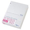 TOPS 7526 Letter Size Glue Top White Legal Pads, Wide Rule, 3-Hole, 50 Sheets/pad, Dozen