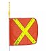 Flagstaff G8 Safety Flag with Yellow Reflective X and LED Light, Threaded Hex Base, 12" Overall Length, 11" Overall Width, Orange (Pack of 1)