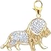 14k Gold Diamond Lion Charm (1/10 cttw)