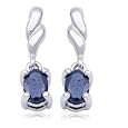 Sterling Silver Sapphire Drop Post Earrings