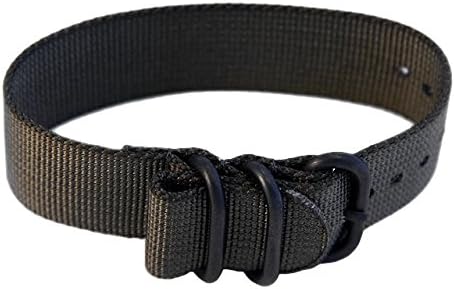 20mm Nylon Watch Band, Tactical Grade Strap, ACU Gray (Grey), Non-Glare PVD Hardware
