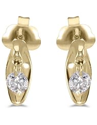 14K Yellow Gold Diamond Dashing Diamonds Earrings