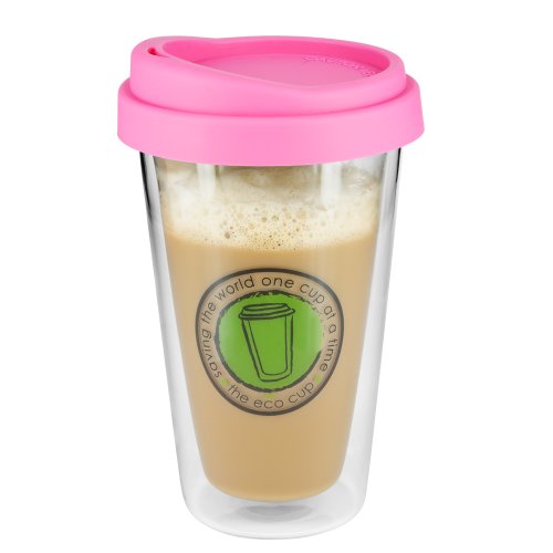 Smart Planet EC-37 12-Ounce Eco Glass Coffee Cup, Honeysuckle