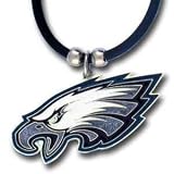 Philadelphia Eagles Pendant Sculpted Pewter w/ Rubbber Cord Necklace