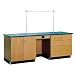 Diversified Woodcrafts 1116KF Solid Oak Wood Instructors Desk, Flat Epoxy Resin Top, 8' Width