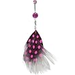 Modest Fuchsia Passion Polka Dot Feather Belly Ring