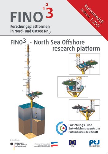 Kartonmodell FINO3 Offshore-Forschungsplattform in der Nordsee
