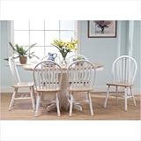 Target Marketing Systems 7 Piece Farmhouse Dining Set, white/natural
