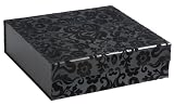 Think Posh Black/Black Flock Keepsake Gift Box, Medium
