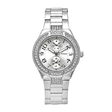 GUESS Women's W12609L1 Steel Stainless Steel Crystal Accent Watch