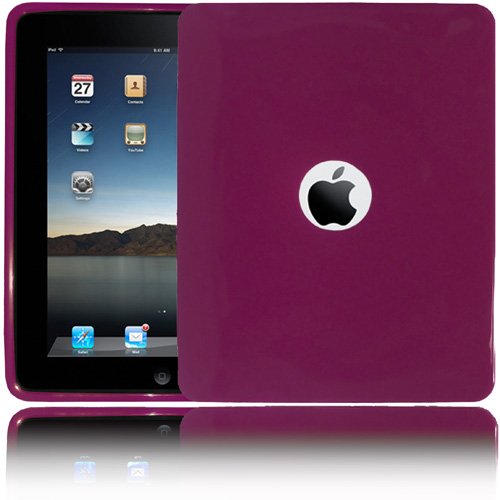 Amzer Soft Gel TPU Skin case for Apple iPad Tablet,(Purple)