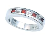 0.80 cttw Genuine Ruby Anniversary Ring / Band - Platinum, 14kt White or Yellow Gold