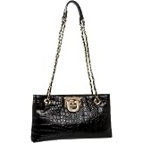 DKNY Croc-Embossed Leather Chain E/W Cross-Bod