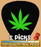 5 Marijuana Hash Novelty Single Sided Guitar Picks