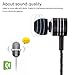 Headphones, Stereo In-Ear Headphone with Mic Remote Control, Wired Headset Earbuds Noise Reduction for Sports Running (Black)