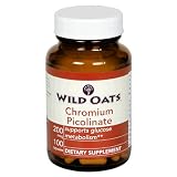 Wild Oats Chromium Picolinate Dietary Supplement Capsules, 200 mcg, 100-Count Bottles (Pack of 3)