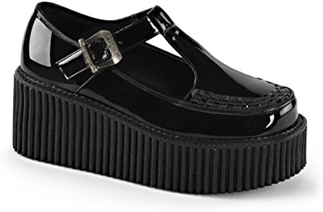 Demonia Womens CREEPER-214 Creepers Boots, Blk Pat, Size - 8