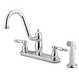 Kingston Brass KB7111TL Templeton 8-Inch Kitchen Faucet with White Sprayer, Polished Chrome by Kings