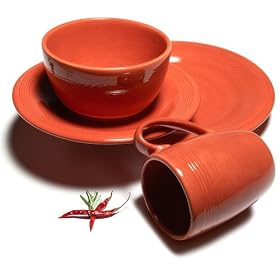Pinzon 4-Piece Dinnerware Placesetting, Service for 1, Cinnabar by 