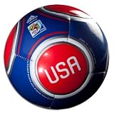 Adidas WC10 Capitano USA Soccer Ball, True Blue/Poppy/Metallic Silver, 4
