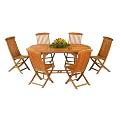 Outdoor Patio Table and Folding Chair 7-pc. Set