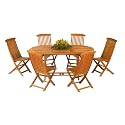 Outdoor Patio Table and Folding Chair 7-pc. Set