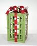 Metal Green Gift Present with Polka Dot Bow Candle Holder