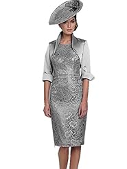 Knee Length Lace Organza/Satin Mother-of-the-Bride Dress/Party Dress/Wedding Dress 