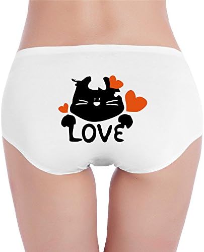 Geek Love Cat Women's Cotton Hipster Panty Low Rise Traceless White